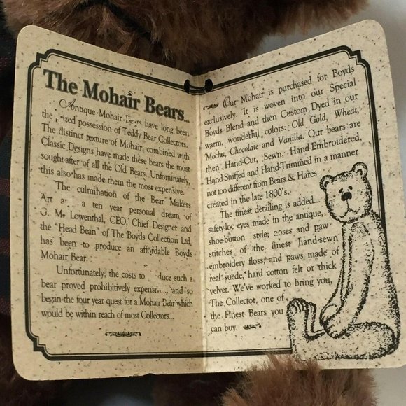 Boyds Mohair Bear Reagan V Bearington Limited Edition 9 Inch 590070-05 with Box - Picture 5 of 10